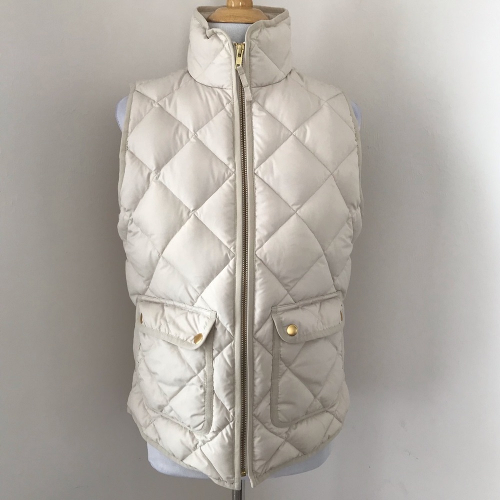 J. Crew Cream Puffer Vest
